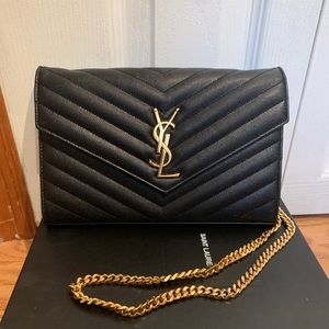 Saint Laurent Classic Monogram Chain Wallet